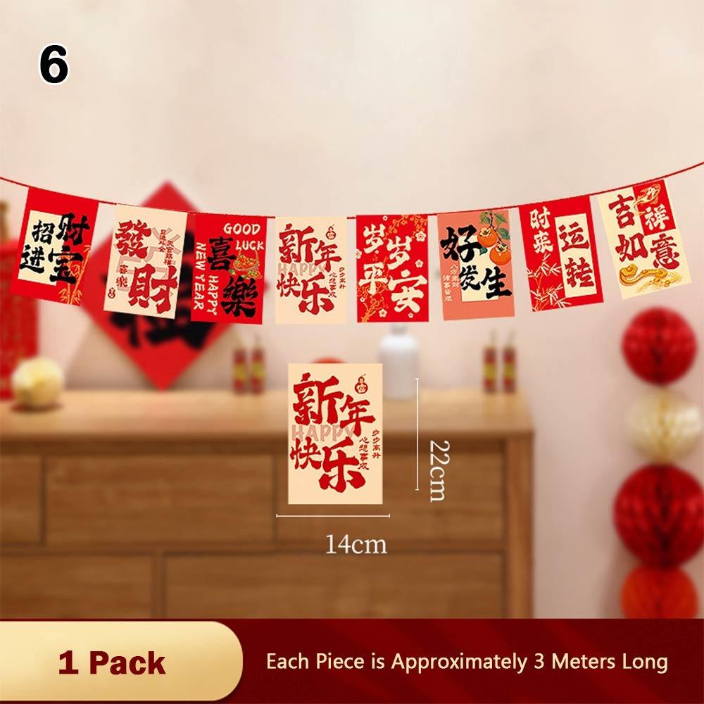 New 2026 Year Year of The Horse Flag Festival Atmosphere Ornaments New Year Decorations Hanging Flag Spring Festival Decorations