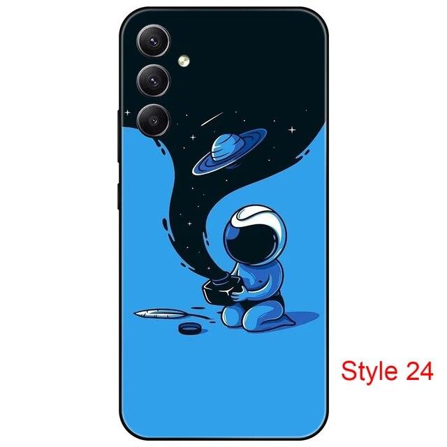 

Чехол для Samsung Galaxy A34 5G Черный 6,6 дюйма Милый цветок кролика Роскошный мягкий силиконовый ТПУ гибкий противоударный Полная защита Galaxy A34 5G-Y42_style 1