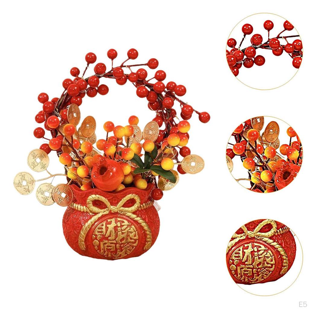 Chinese Year Feng Shui Blessing Bag Vase Decor Blessed Statue Decorative Handmade Planter