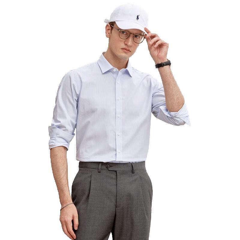 Judger Men s Long-Sleeve Striped Cotton Shirt L