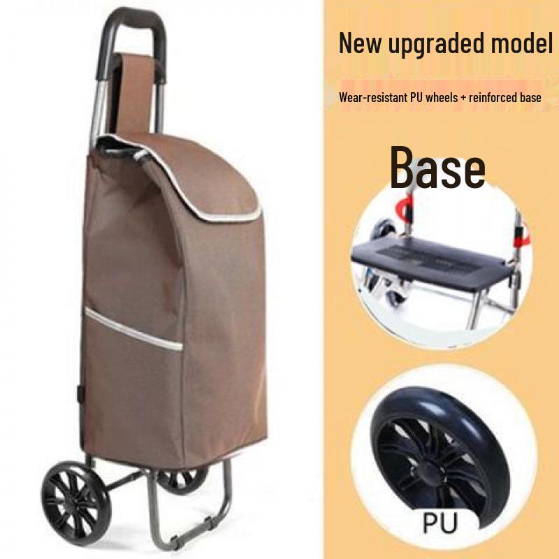 Lightweight Foldable Shopping Cart for Seniors: Stair-Climbing Trolley with Portable Handle