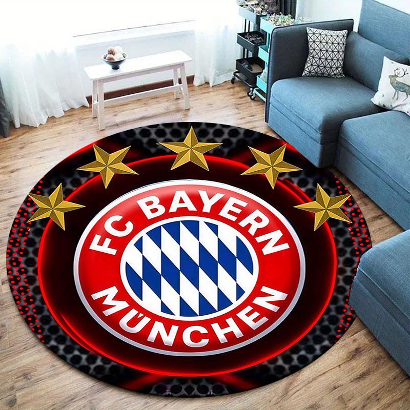 FC Bayern Munchen Round Area Rug,Carpet Rug for Living Room Bedroom Sofa Playroom Decor,Non-slip Floor Mat