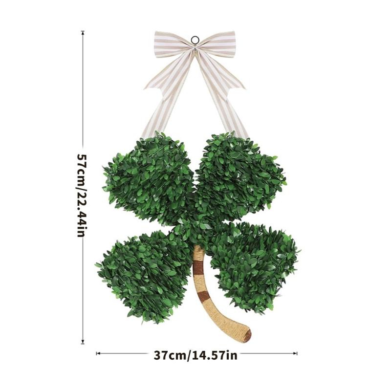 Multipurpose Patrick's Day Wreath Four Leaf Clovers Pendant For Wall And Door Party Decoration Home Accessory