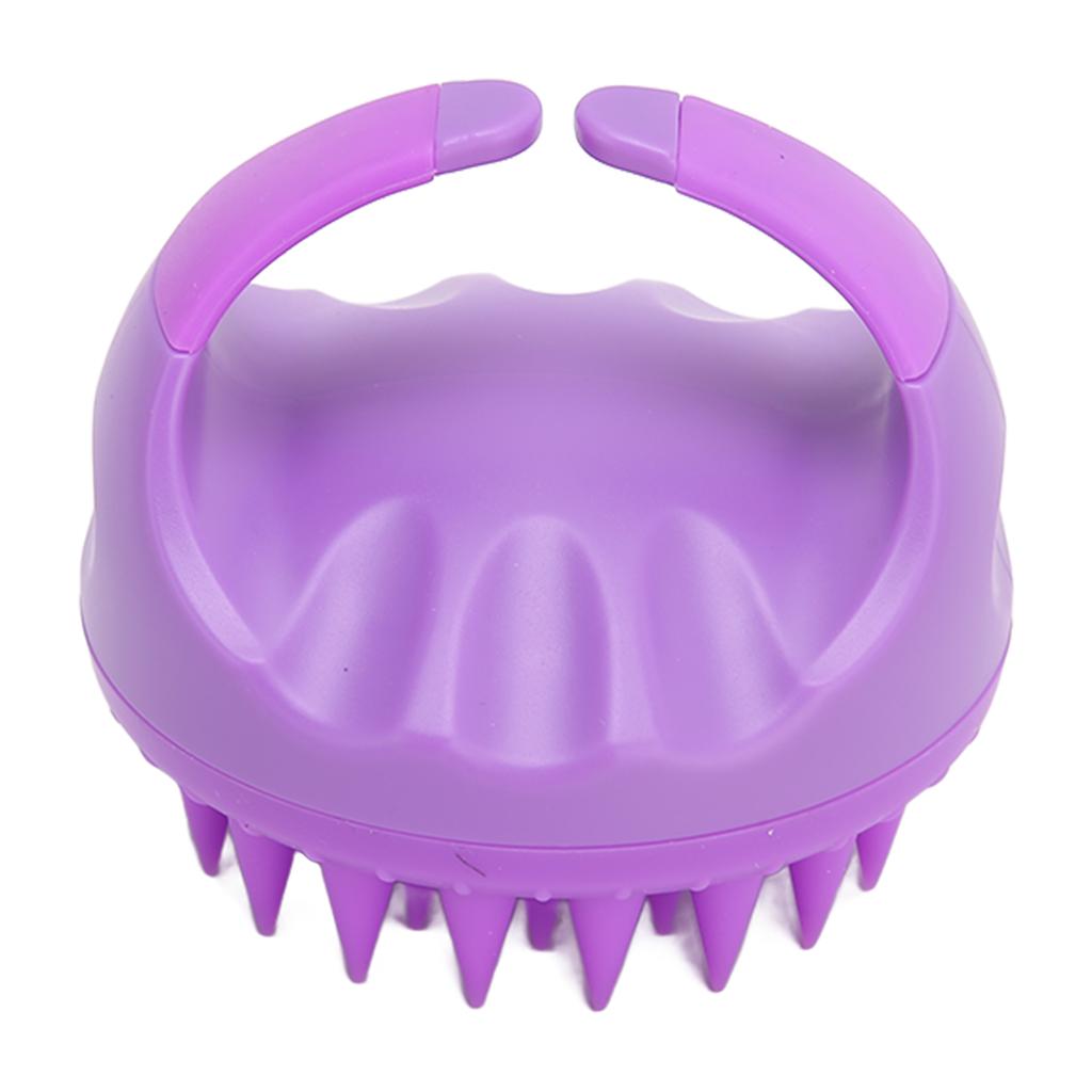 Spazzola Shampoo Massaggiante Capelli Bagnati Secchi Testa in Silicone Morbido Esfoliante Cuoio Capelluto per Donne Uomini Viola