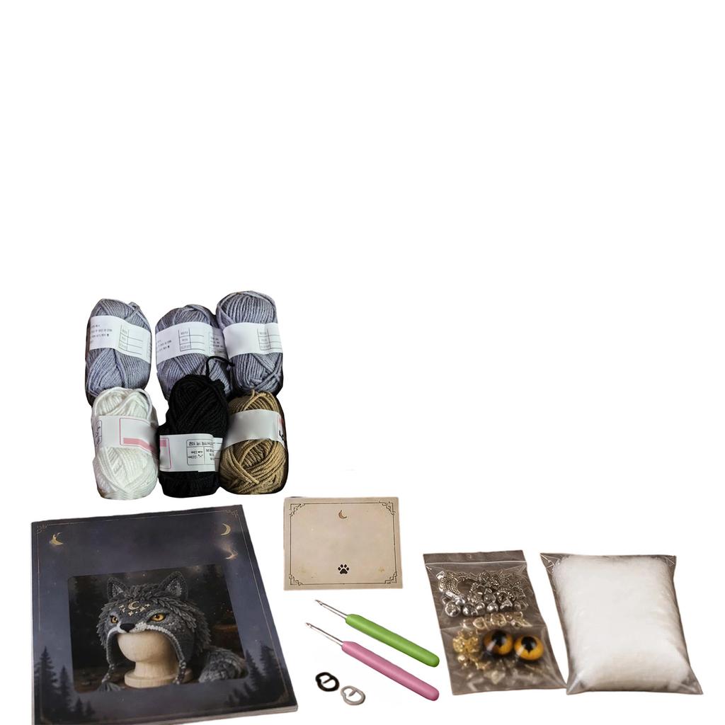 Kit de Crochê para Touca com Capuz Conjunto de Tricô DIY para Iniciantes