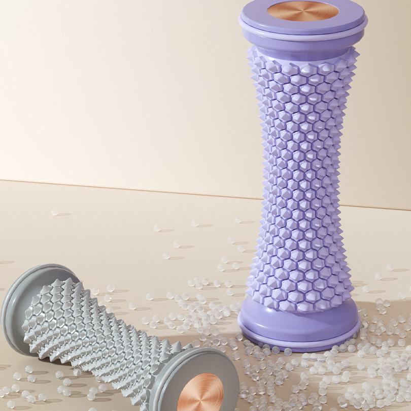 1pc Plastic Yoga Muscle Massage Roller Foot Training Device Multi-functional Foot Roller for Muscle Network Drainage Calf Waist