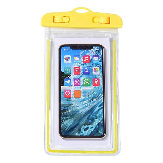 

Waterproof Phone Pouch with Detachable Lanyard Transparent Floating Cell Phone Dry Bag Case Protector Beach Kayak Cruise Travel Essentials жовтий