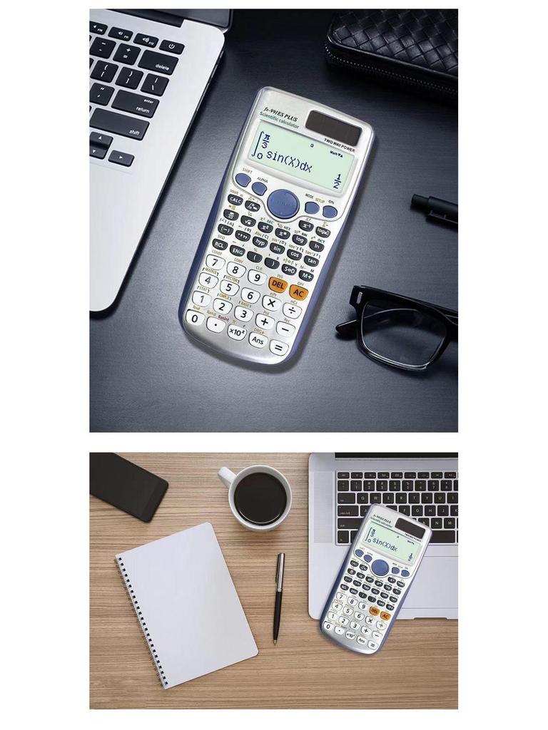 FX991ES Plus Scientific Calculator with Neutral Logo for High School and College Students