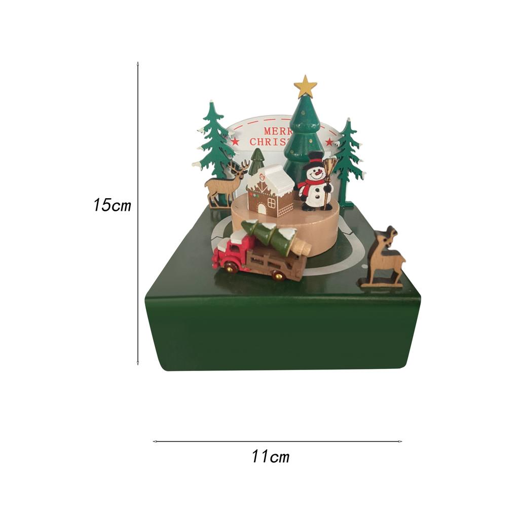 Christmas Music Box Wooden Rotating Music Box Xmas Navidad Noel Christmas Gift Birthday Gift New Year Present for Family