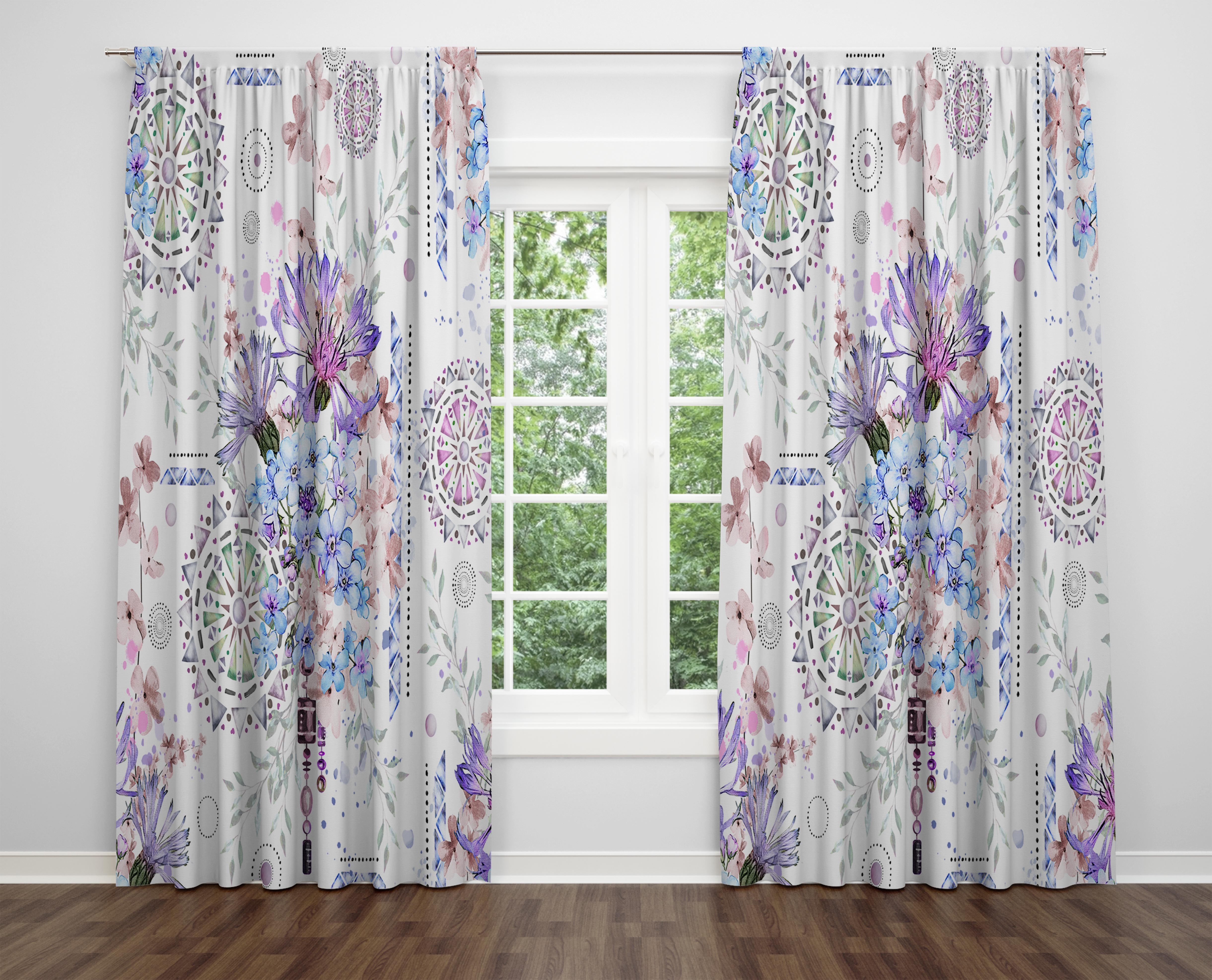 

Декоративний дизайн, високоякісна бавовняна тканина, ви можете вибрати одну або подвійну фіранку з крила 1 piece різнокольоровий