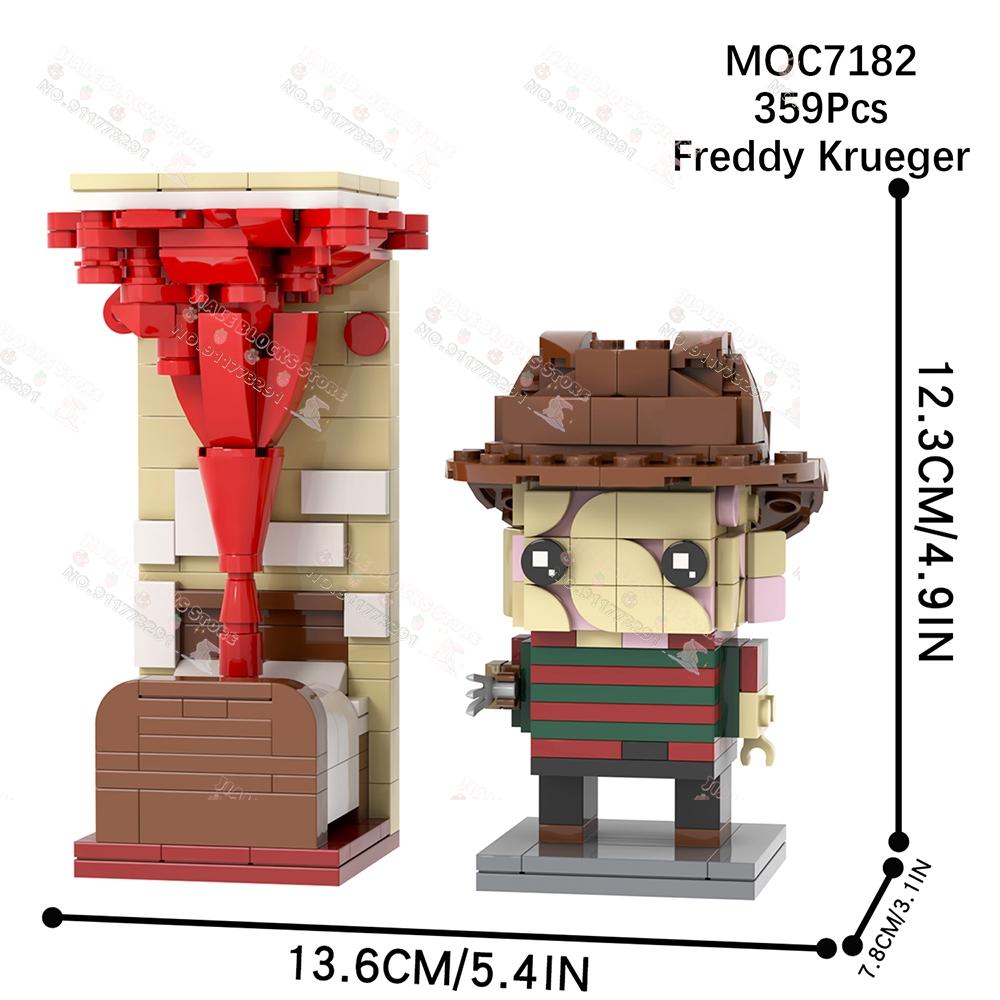 Klocki konstrukcyjne postaci z serii filmowych Kreatywne Horror Freddy Krueger Beetle Juice Gremlins John Wick Alien Modele Zabawki Dla Dzieci