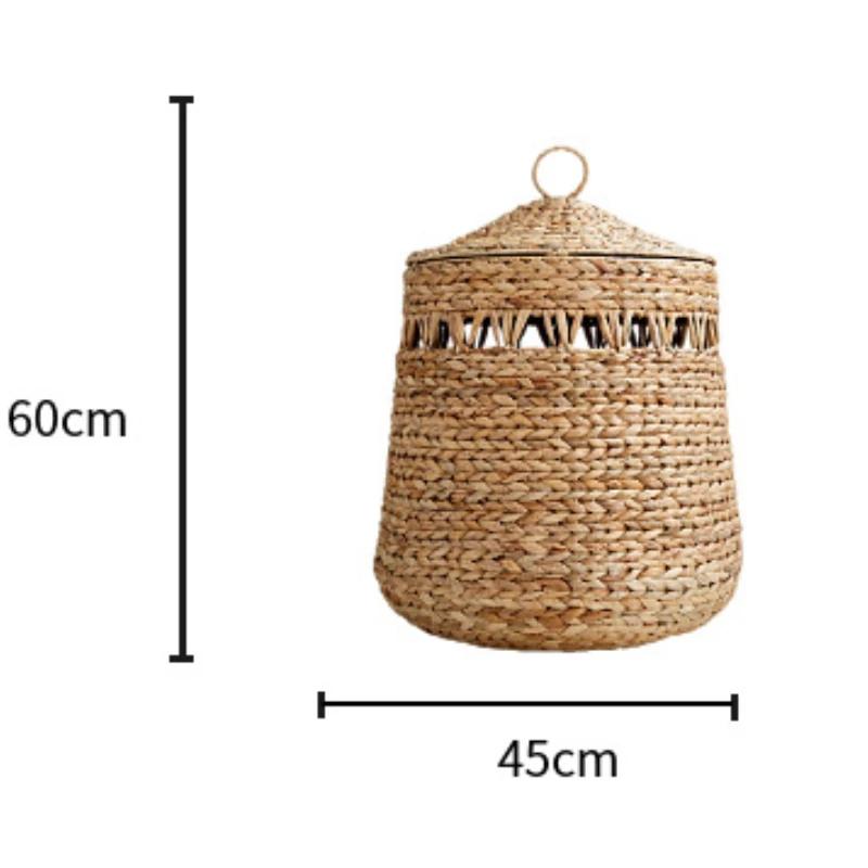 For Nordic Gourd Grass Storage Basket Handwoven  Basket Bathroom Lidded Laundry Basket Kids Room Storage Box