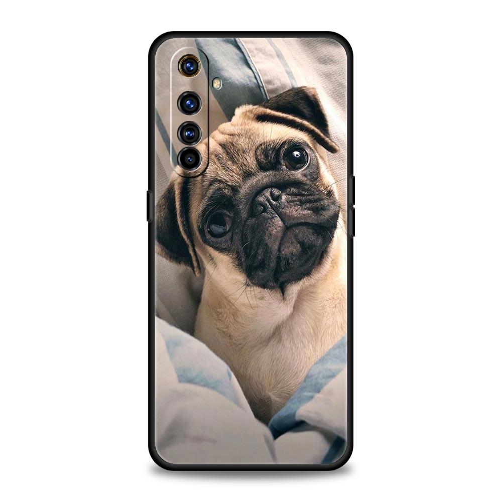 Cute Pug Dog Phone Case For Realme 12 11 10 9 8 5G 7 6 GT5 GT3 GT2 Pro Plus C21 C11 C25 C35 For Realme GT Neo 2 3 3T 5 Cover