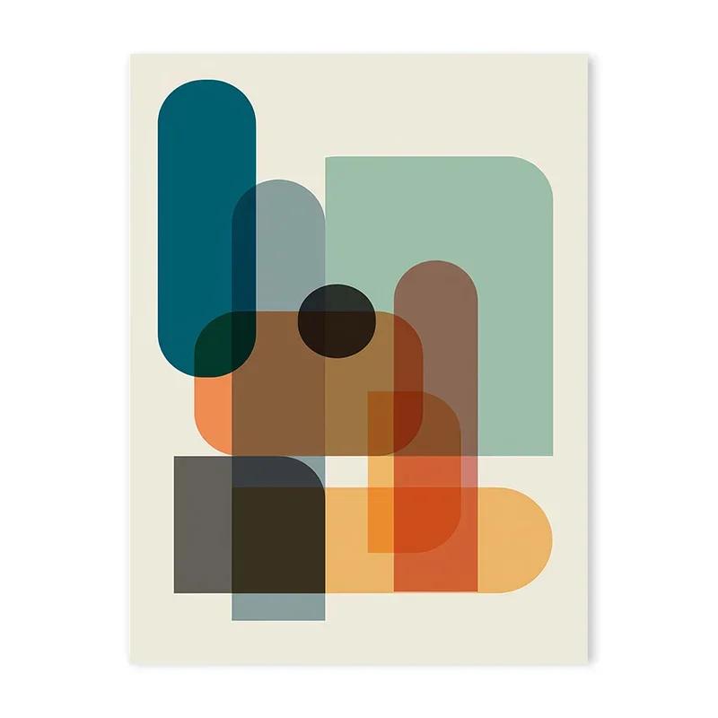 

Fun Set of Colorful Prints Abstract Colorful Geometric Canvas Painting Wall Art Poster Picture for Modern Living Room Home De 21X30CMNo Framed
