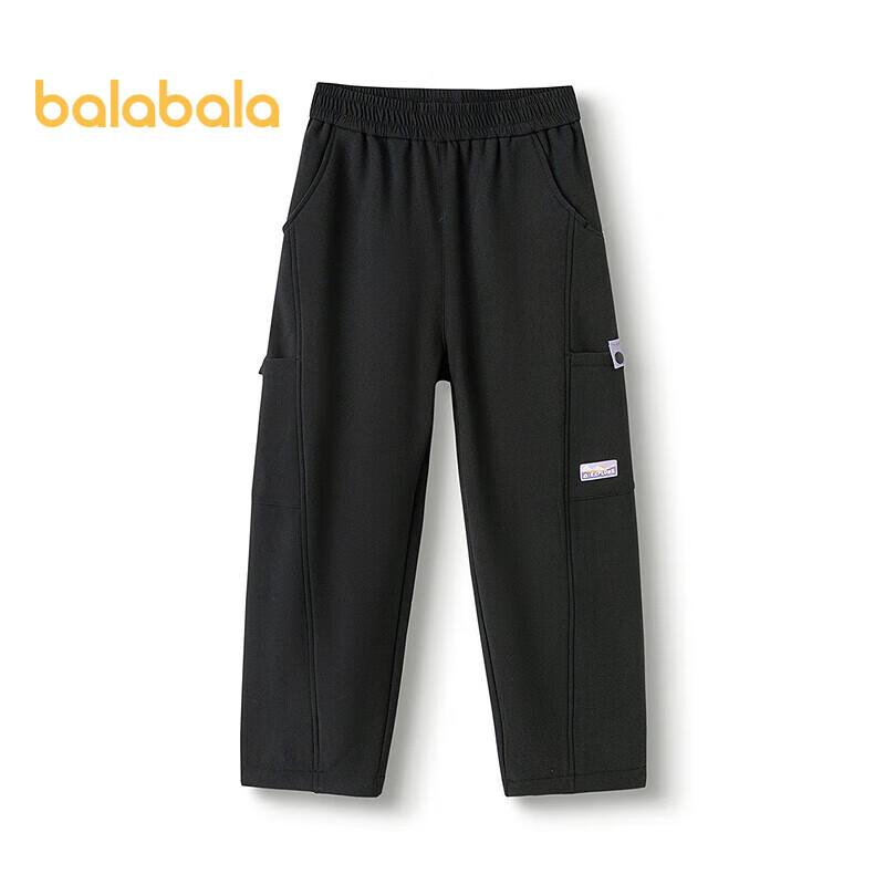 Balabala Girls  Fleece-Lined Curved Knife Pants 130 чёрный