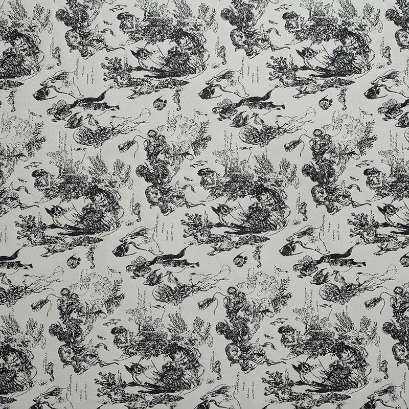 

Жаккардовая ткань, окрашенная пряжей, с рисунком тушью, изображающим подводных животных, для платьев и пальто