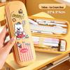 Layered Cartoon Pencil Case for Girls & Boys - Large Capacity School Stationery Bag