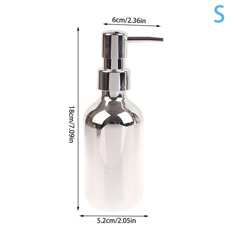 300/500Ml Silver Plating Soap Dispenser Bottle Empty Hand Press Refillable Lotion Bathroom Shampoo Shower Gel Container Accessor