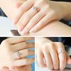 Women Elegant Geometric White Copper Ring Diamond Weddings Engagements