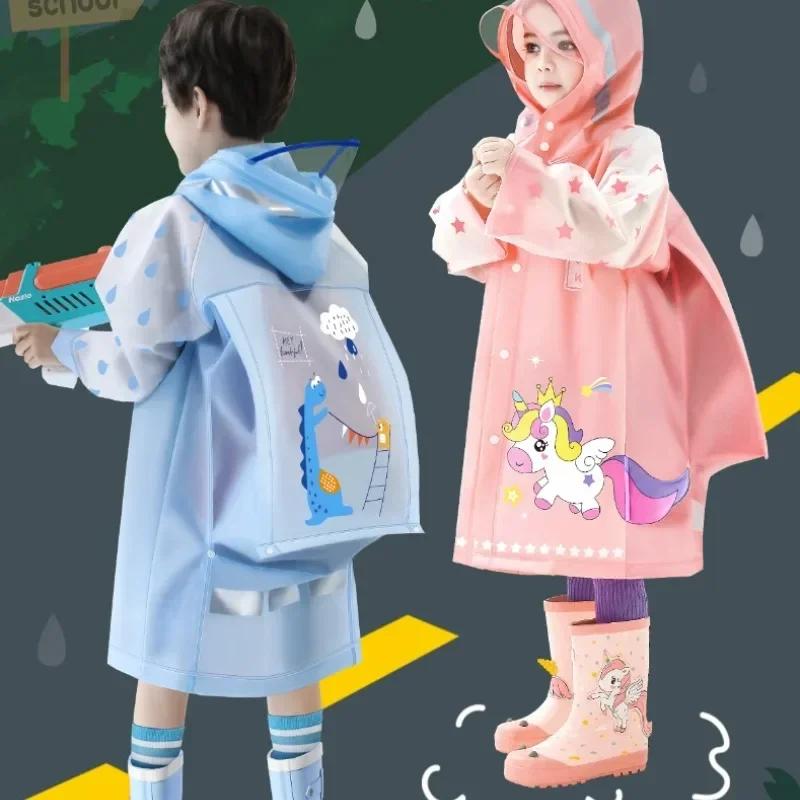 Kinderregenmäntel Cartoon Kinder Wasserdichtes Regenponcho Jungen Mädchen Regenjacken Baby Regenmantel Outfits Dinosaurier Niedliche Regenbekleidung