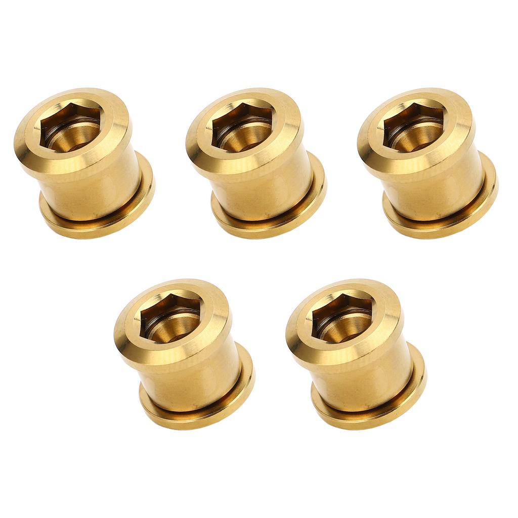 5 Pack 6.5MM Single Chainring Bolts Set High Strength Ti Alloy Universal Single Chainwheel Bolts