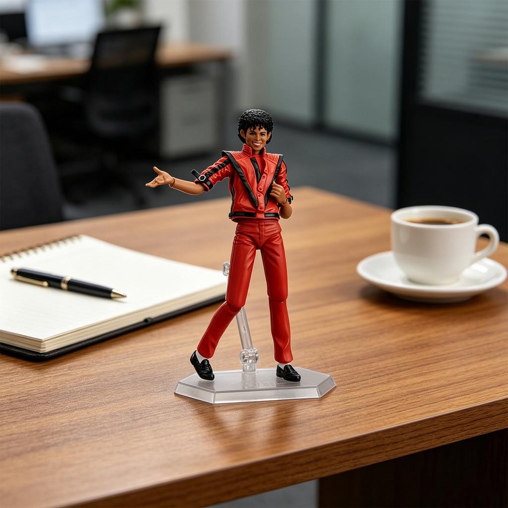 Articulated Poseable Male Figure Model with Adjustable Joints Standing On Display Base for Collectors and Enthusiasts