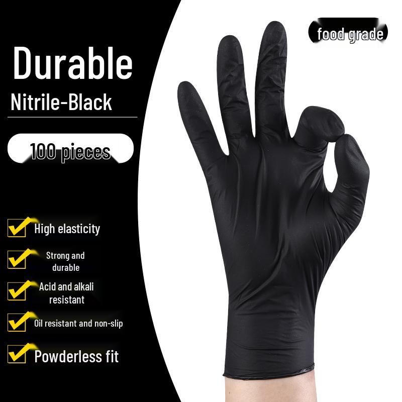 Disposable Food-Grade Nitrile Gloves - Durable, Waterproof, Latex-Free for Kitchen Cleaning and Dishwashing