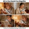 Rechargeable Foldable Neck Magnifier with LED Light, Hands Free Magnifying Glass for Close Work, Crafting, Repair, Low Vision