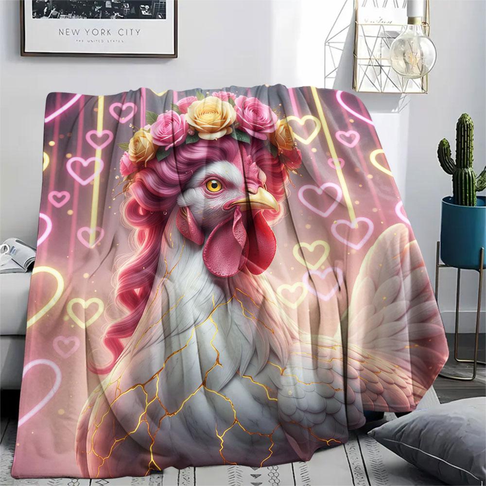 1Pc MarbleAnimals Print Flannel Blanket, High quality Comfortable for All Seasons, Home Decor, Warmth and Comfort, Perfect for Christmas Gifts