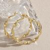 Copper Twisted Rhombus Faceted Gold Hoop Earrings for Women