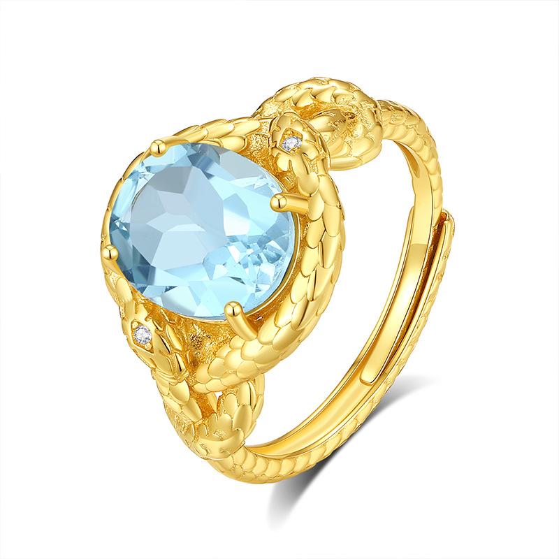 Natural Crystal Stone Dragon Scale Miracle Ring S925 Sterling Silver Ring Women's Fashion Elegant Jewelry Gift