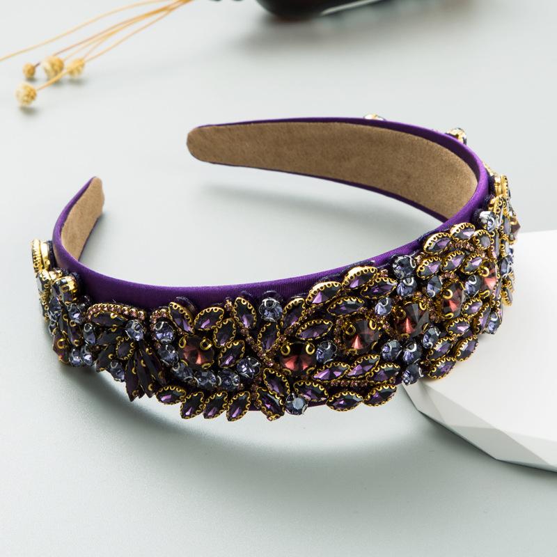 Πολυτελείς Μπαρόκ Πολύχρωμες Λαμπερές Στρας Κεφαλόδεσμοι Μόδα Αξεσουάρ Μαλλιών Γυναικεία Τάση Πάρτι Κεφαλόδεσμος Κορίτσι Λάστιχο Μαλλιών Κεφαλόδεσμος