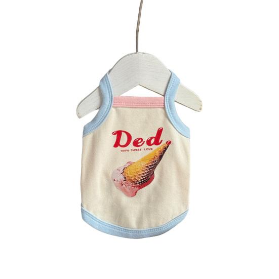 Dog Dress Ice Cream Print Small Puppy Sleeveless Sundress Summer Breathable Ruffle Pet Skirt for Small Dogs Cats XS A