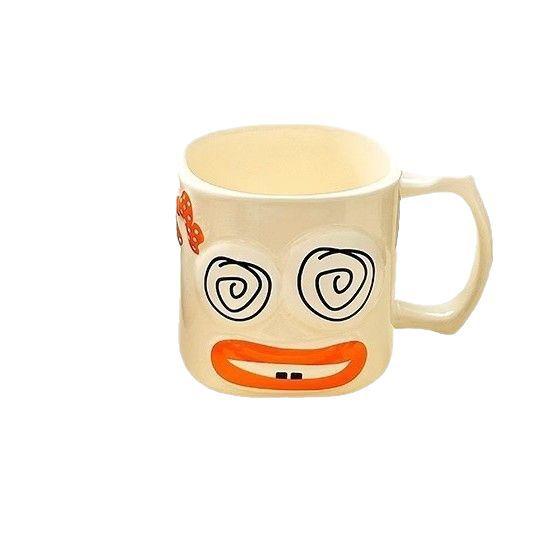 Birthday Gift Water Cup Household Strange Ghost Mug With Lid Ceramic Cup For Girls Gift Water Cup