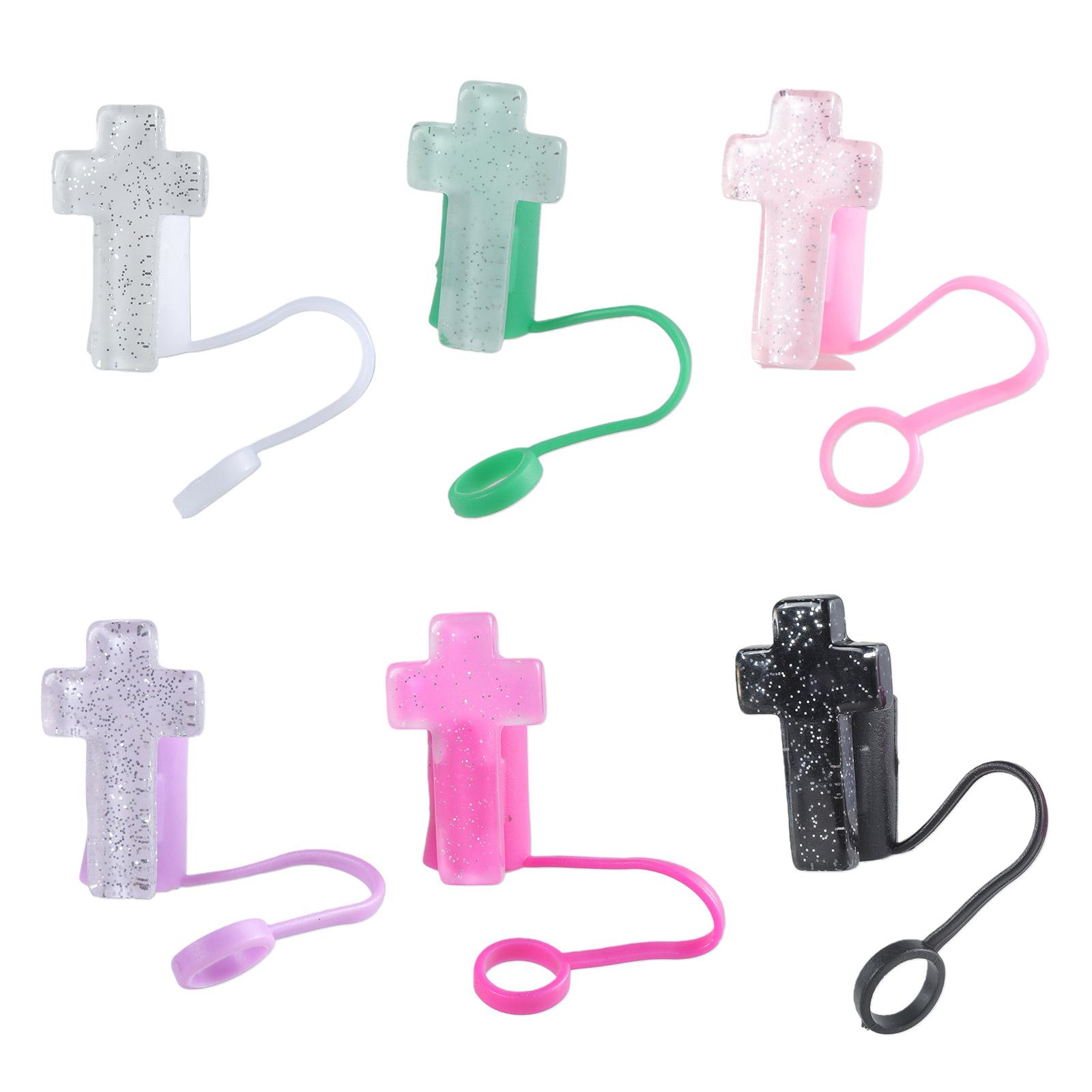 

Pack of 6 Colorful Resin Straw Tip Cover Religious Straw Protectors Sweet Straw Cover Religious Shape Straw Cover 10