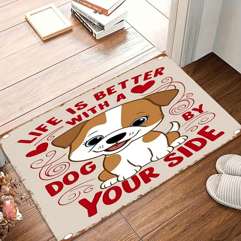 

Коврик с изображением собаки рядом, нескользящий, износостойкий, мягкий, моющийся, для прихожей, гостиной, спальни, декора дома для питомцев 40x60cm