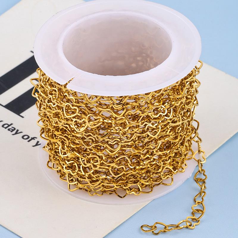 Gold Plated Stainless Steel Heart Chain Bracelet/Necklace Jewelry Accessory
