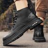 2025 New Genuine Leather MEN'S BOOTS with Retro Style Leather Boots Thick Soles Wear-resistant MEN'S High Top Casual Shoes