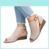 Stylish Women's Ladies Peep Toe Wedge Sandals Featuring Buckle Ankle Strap For Versatile Looks