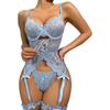 Women's Ladies Sexy Lace Sling Bra Panties Mesh Stitched Lace Pendant Butterfly Four-piece Split Sexy Suit