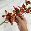 Real Touch Artificial Silk Cymbidium Branch Handmade Fake Flowers  Living Room