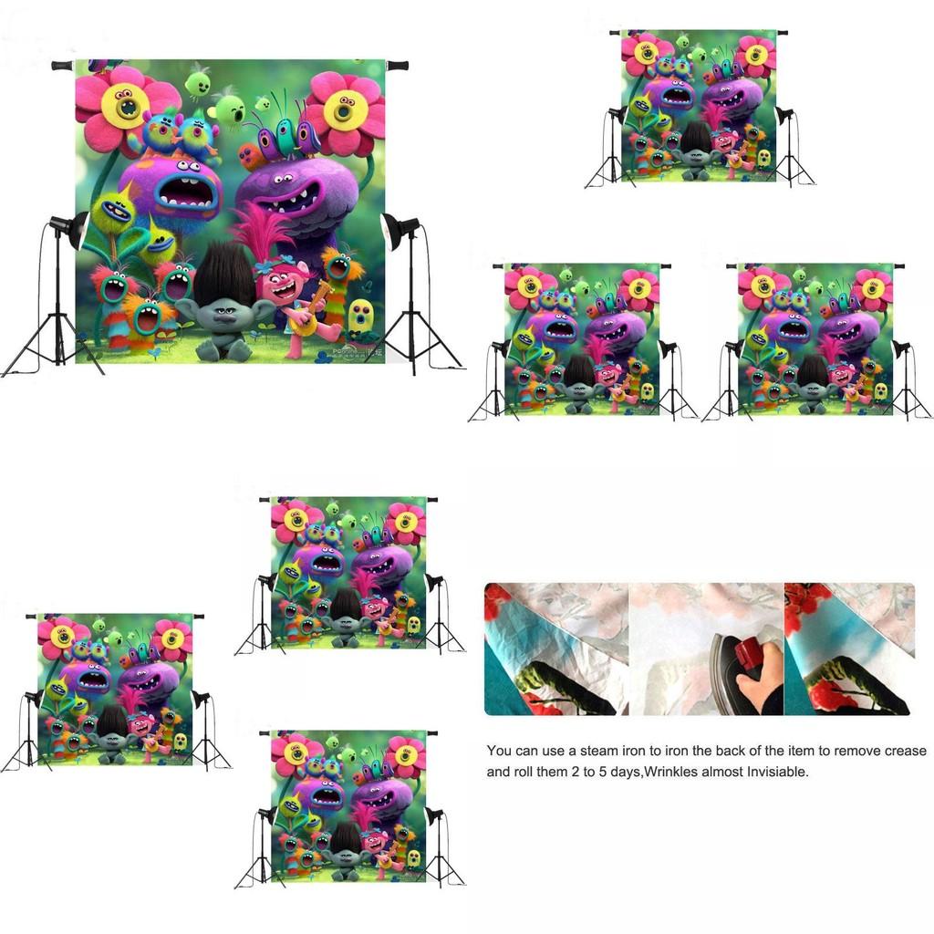 Fundo Fotográfico de Natal Trolls World Tour Para Estúdio de Fotografia Infantil Decoração Criativa