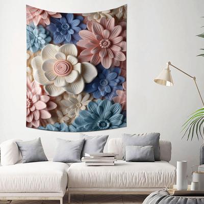 3D Floral Tapestry Modern Minimalist Style Artistic Wall Hanging Decoration for Bedroom  Living Room