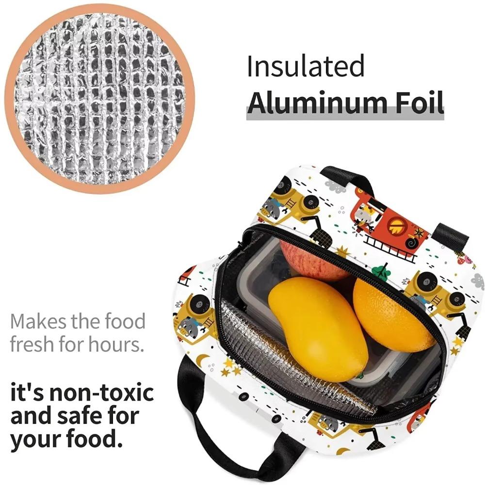 Niedliches Waldtier in verschiedenen lustigen Zeichentrickfahrzeugen Brotdose Bento-Box Isolierte Lunchboxen Wasserdichte Lunchtasche Picknick