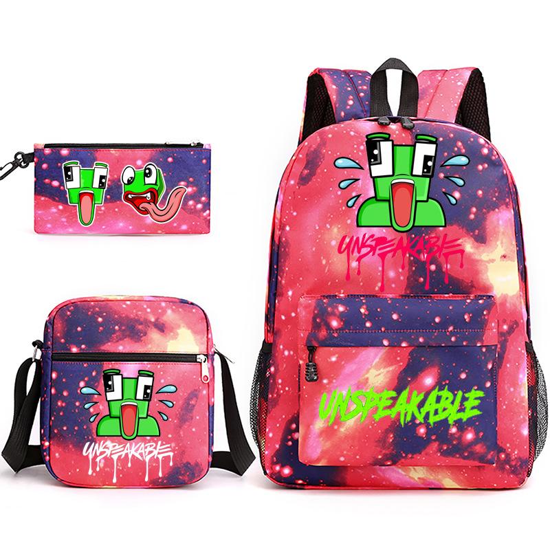 Zaino Inspeakable Set da 3 Pezzi, Zaino Studente di Grande Capacità con Borsa Pranzo e Astuccio, Resistente all'Acqua, Durevole