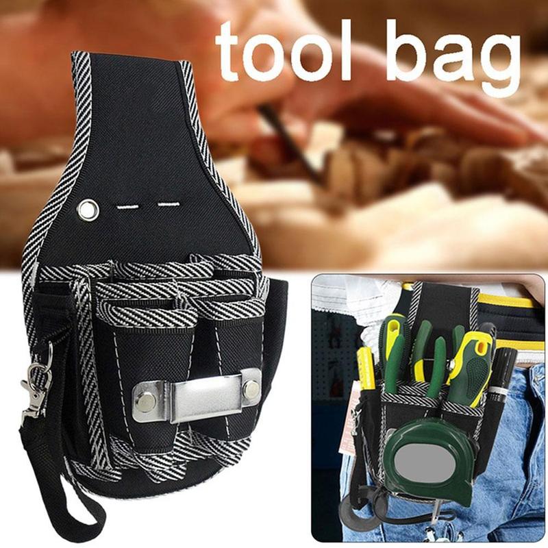 Canvas Tool Belt Bag Professional Electrician Utility Pouch Multi-pocket Maintenance Work Tool Organizer Storage Waist Bag 