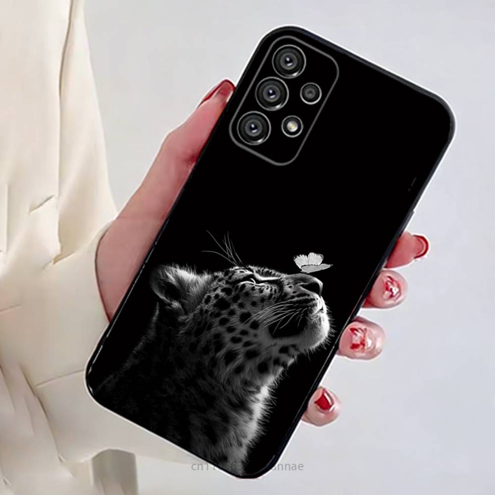 Lion Pattern Phone Case For Samsung Galaxy A13,21s,22,31,32,52,53,71,80,A91 Soft Black Shell