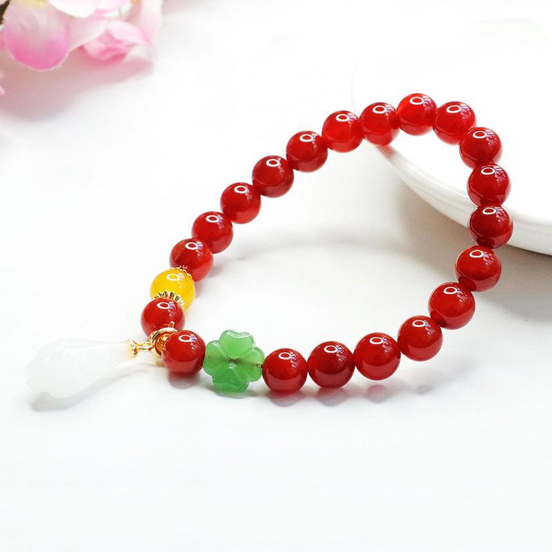 Magnolia Chalcedony & Natural Red Agate Bracelet MN2051612