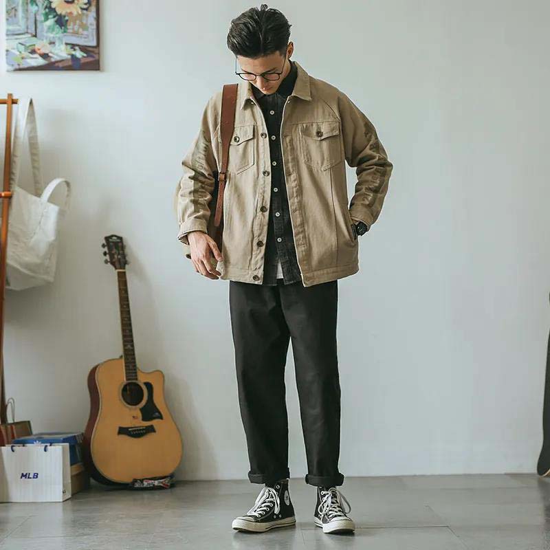 New Retro Spring and Autumn Top Men's Jacket Print Loose Casual Jacket Students