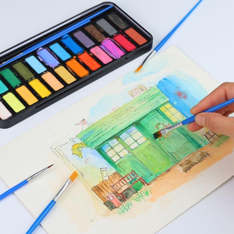 Boyama Fırçaları Seti Sanat Yuvarlak Düz Saç Naylon Saç Boya Fırçası Yağlı Akrilik Suluboya Çocuklar/Sanatçılar/Yeni Başlayanlar/Öğrenciler İçin